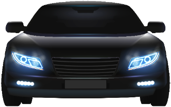 blue car